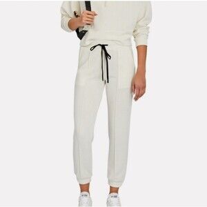 NWT Lanston Pintuck Kenzie Jersey Joggers Ivory Sz L revolve Cottage Old Money
